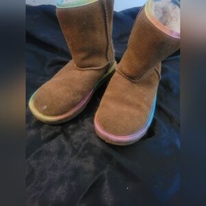 UGG Kids Boots W/ Rainbow Trim Sz 1